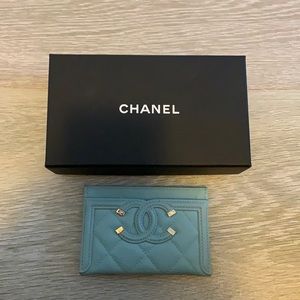 Chanel Blue Card Holder